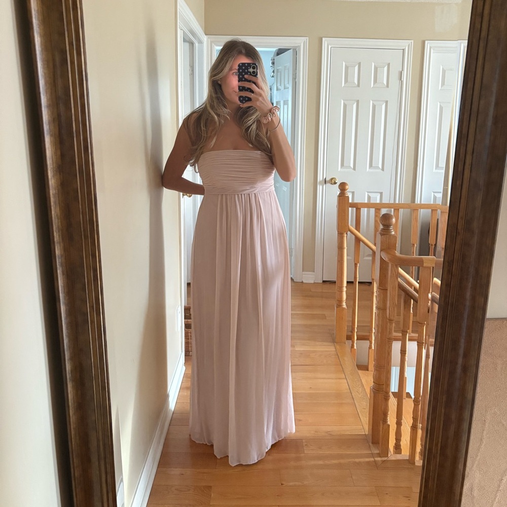 Elegant Blush Pink Ruched Dress